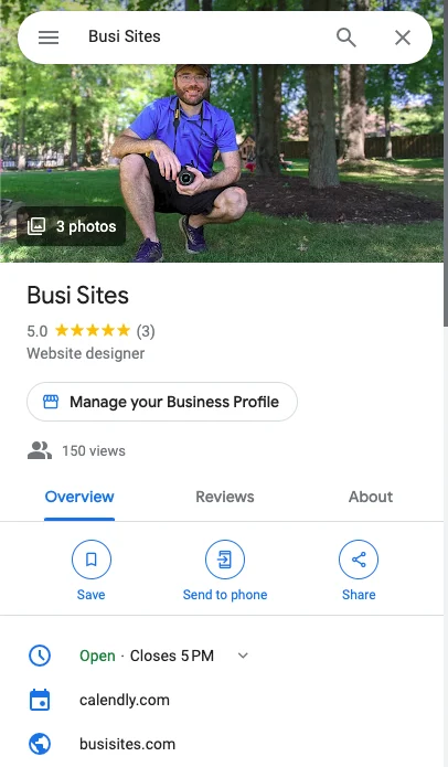 Google Business Profile maps view