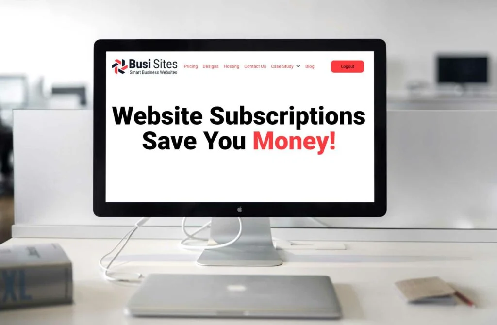 image of a computer screen and text talking about Website subscription payment options for local businesses